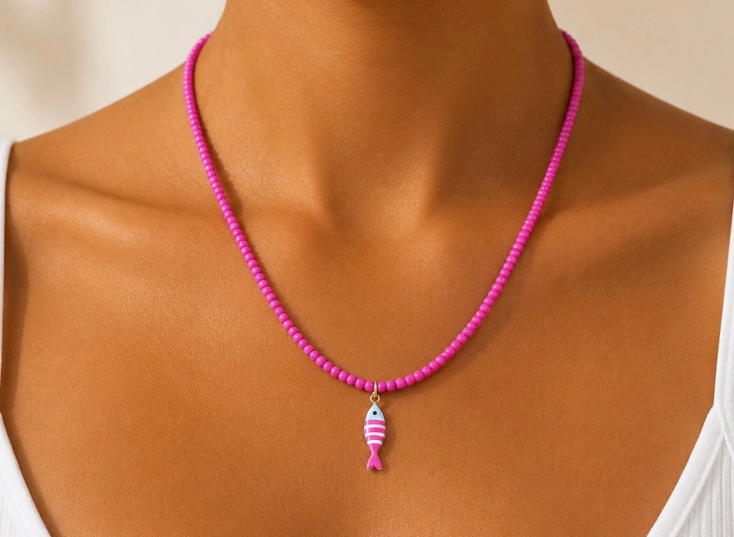 Fisch Blau/Pink