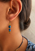 Spiral Ohrhänger aus Lapislazuli Stein
