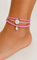 Fußkette Perle rosa