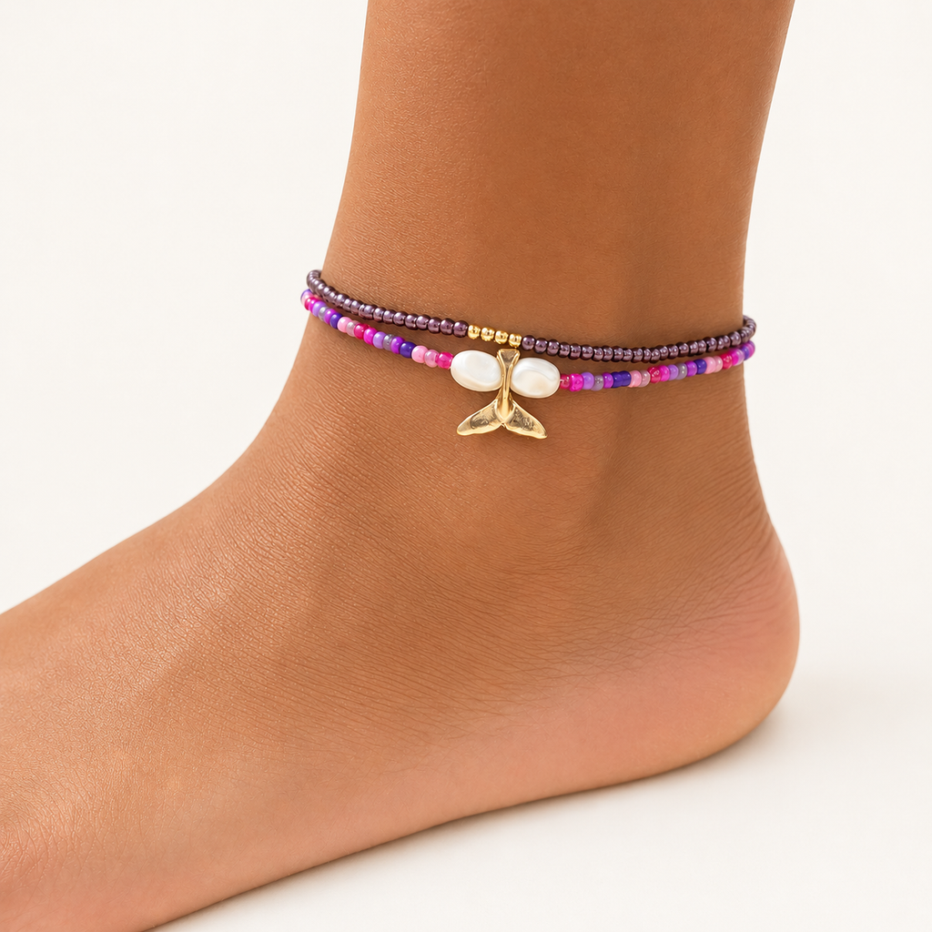 Fußkette Lila Fisch