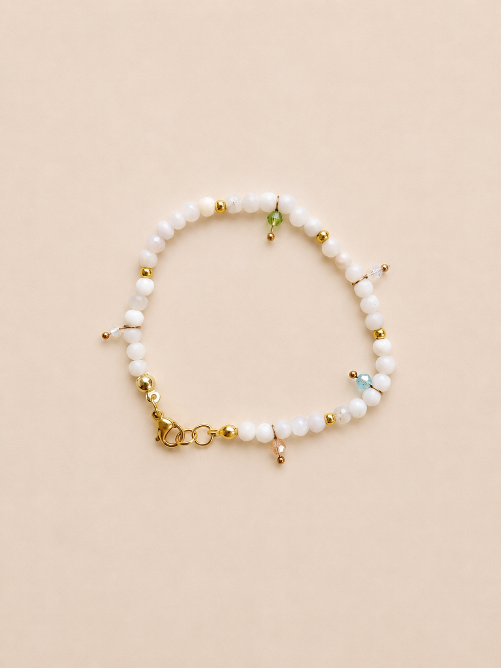 Armband White Stone