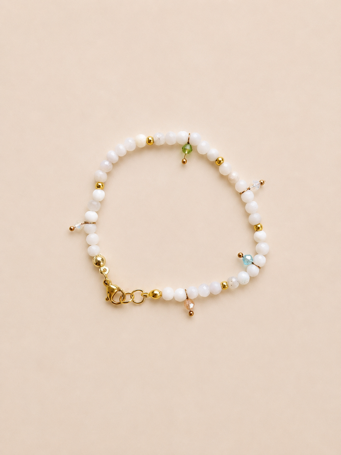 Armband White Stone
