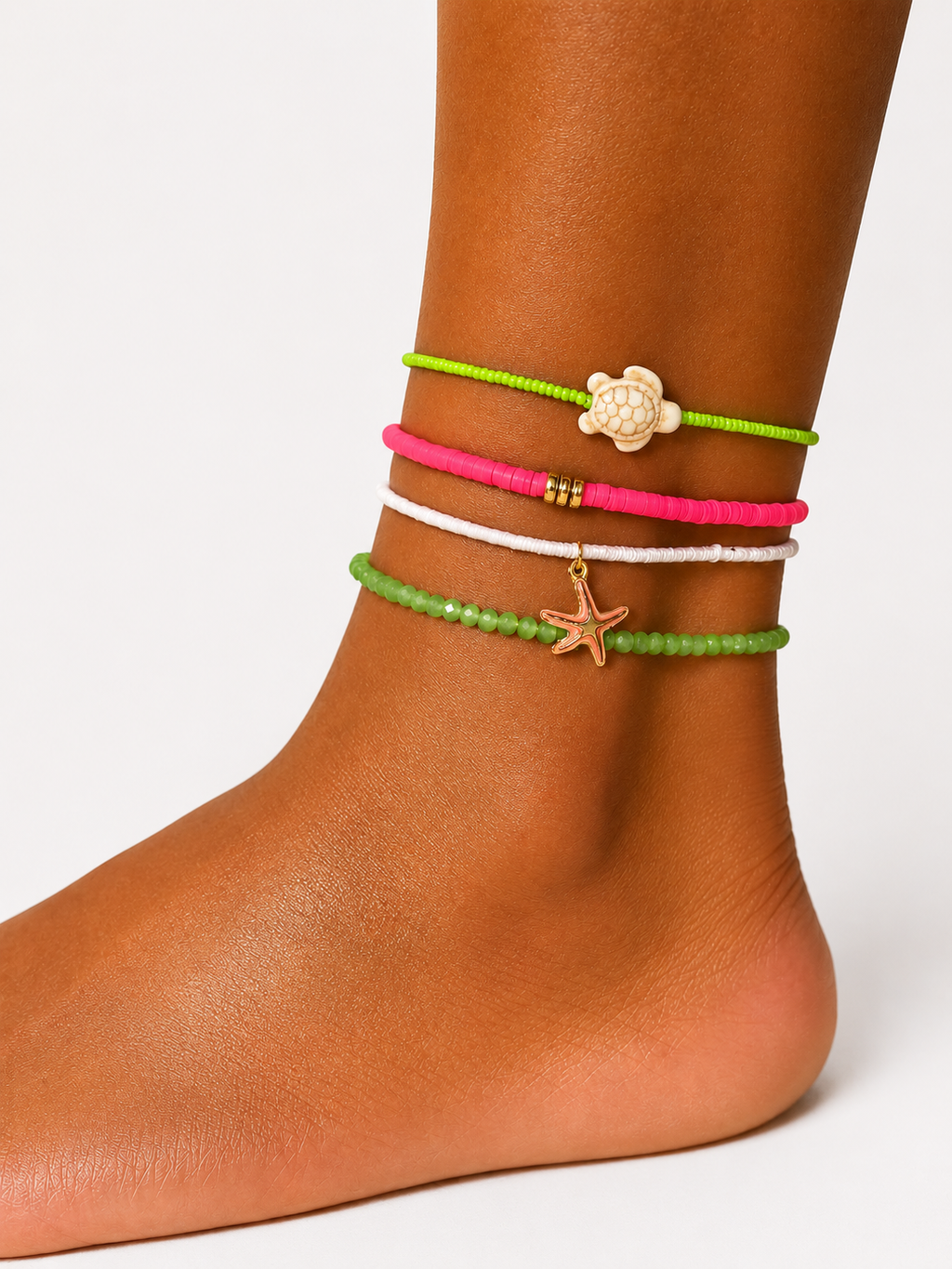 Fußkette Green Pink
