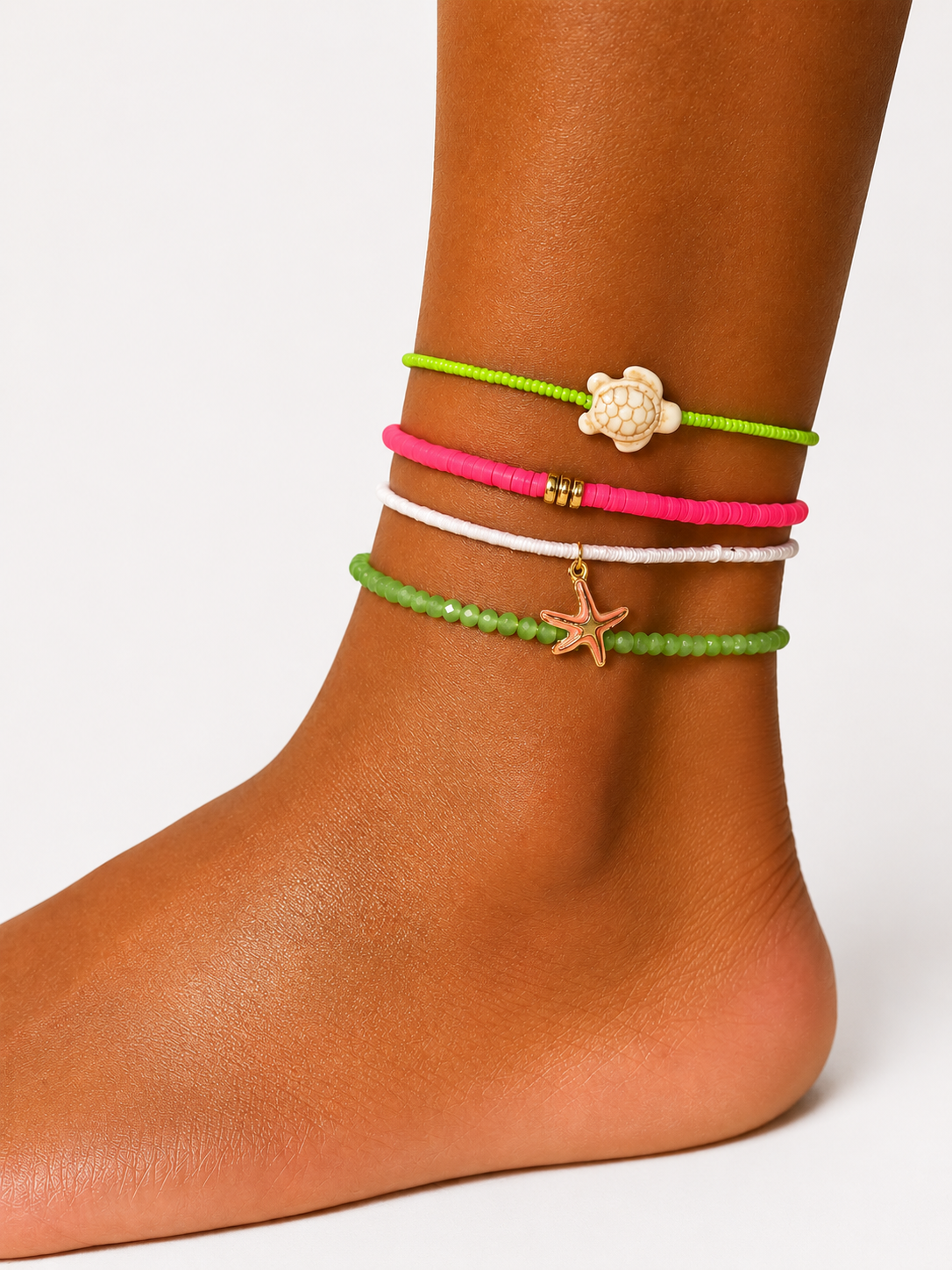 Fußkette Green Pink