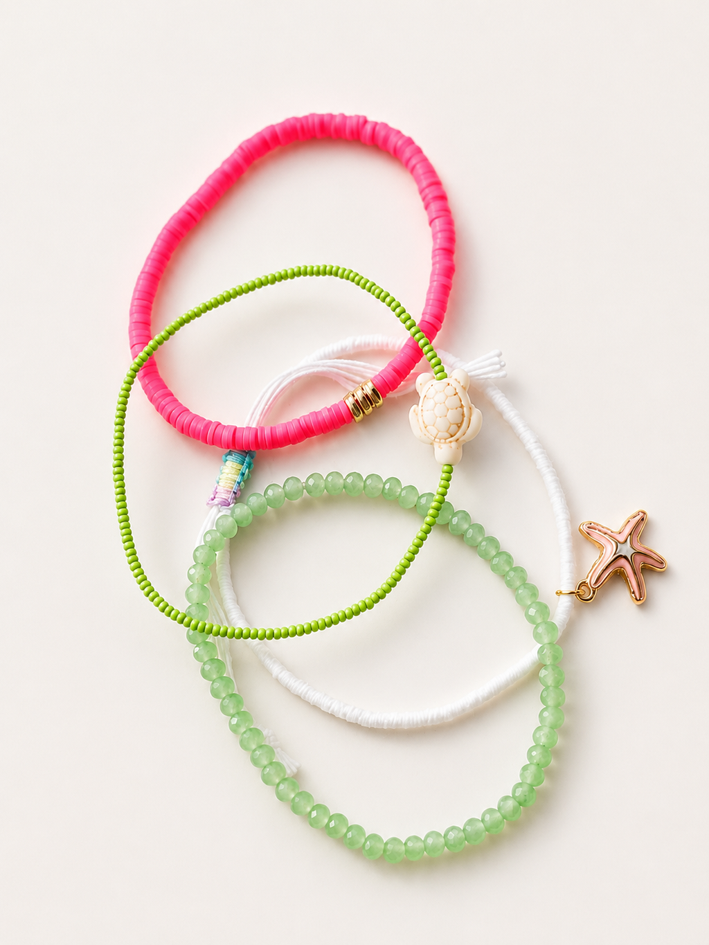 Fußkette Green Pink