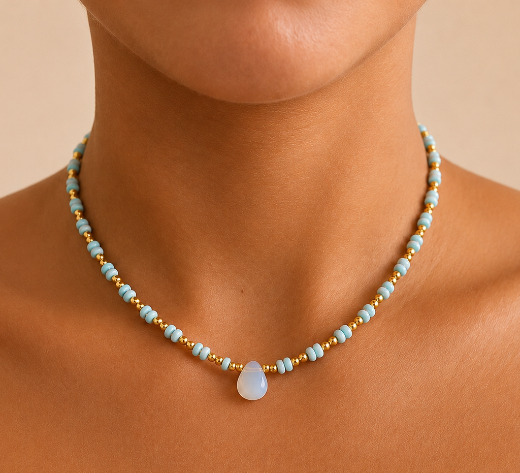 Choker Opalit Perlenkette